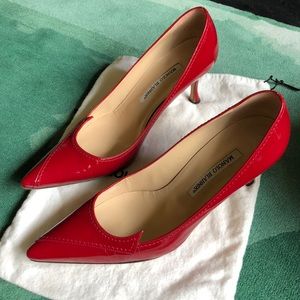 Patent red Manolo Blahnik heels - red perfection!